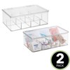 mDesign Plastic Divided First Aid Storage Box Kit with Hinge Lid, 2 Pack - Clear - image 2 of 4