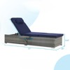 VisioGear Patio 2-Piece Chairs Tanning Lounges with Storage, Beach Recliners with Adjustable Backrest, Dark Blue & Gray, 77"*25"*14.8" - 2 of 4