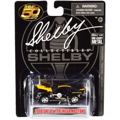 2008 Ford Shelby Mustang #08 "Terlingua" Black & Yellow "Shelby American 50 Years" 1/64 Diecast Model Car by Shelby Collectibles