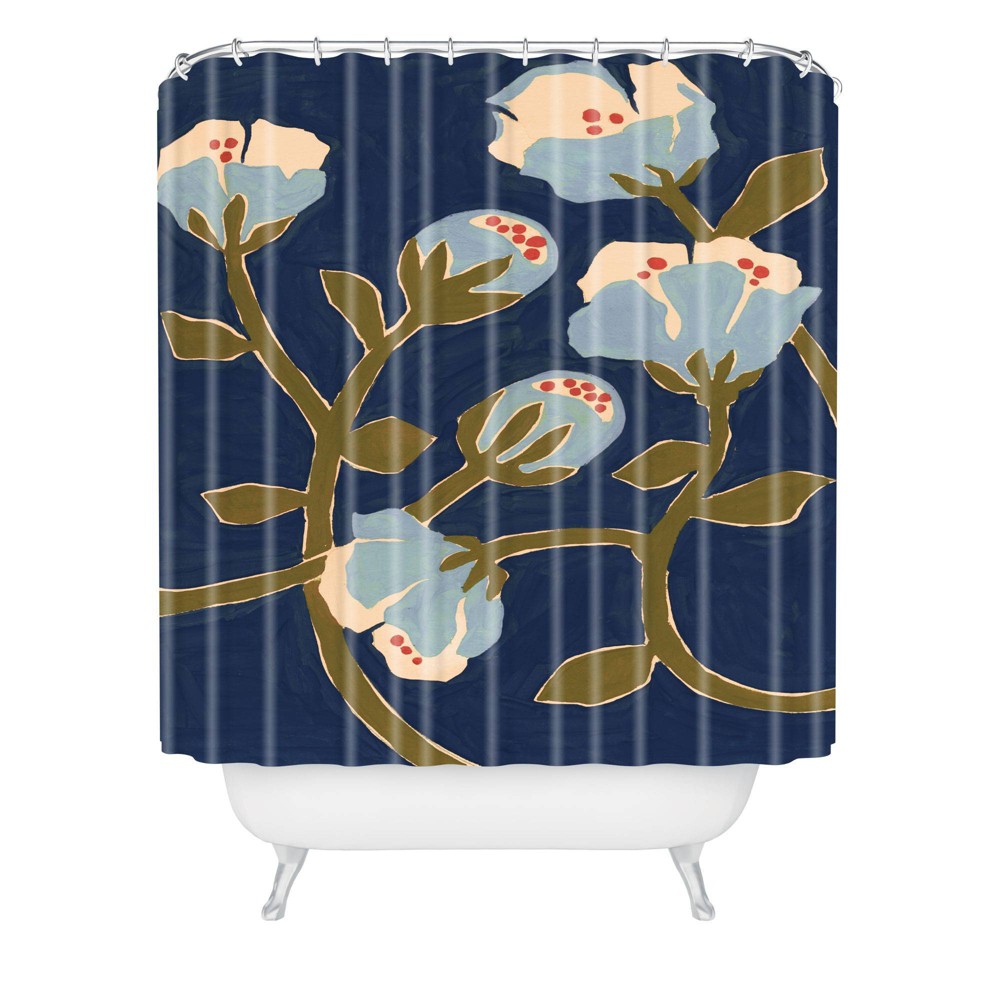 Photos - Shower Curtain Megan Galante Blue Perennial  Blue - Deny Designs