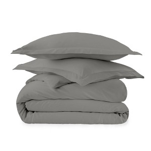 Whisper Organics Adult Organic Cotton Sateen Duvet Cover Set – 300 Thread Count, GOTS Certified - 1 of 4