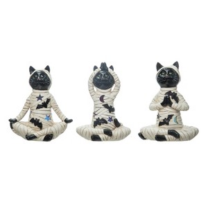 Transpac Resin Mummy Posing Cat Figurine Set of 3 Halloween Home Decorations - 1 of 1