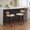 NicBex Set of 2 Bar Stools for Kitchen Island,Swivel Counter Bar Stools with Walnut Bentwood Frame,Bar Chairs for Dining Rooms,Kitchens - 2 of 4