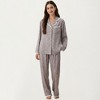Anna-Kaci Lounge Women's 2-Piece Set Floral Print Pajama Top with Button Front and Trim Details Paired with Matching Pants - 3 of 4