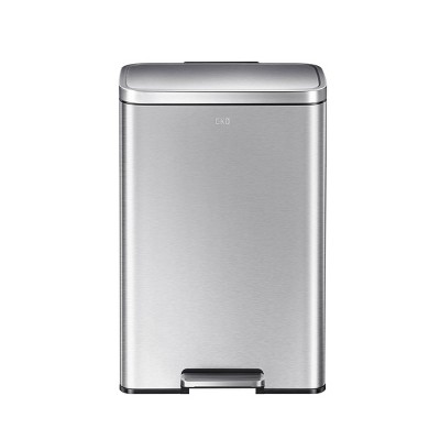 EKO Shell 6L Semi-Round Step Trash Can Brushed Stainless Steel