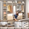 Aheaplus Walk-In Closet Organizer with 14 Shelves, 68" W -96" W Freestanding Closet System with 6 Drawers - 4 of 4