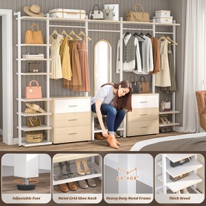 Aheaplus 68" W -96" W Walk In Closet System with 6 drawers - 1 of 4