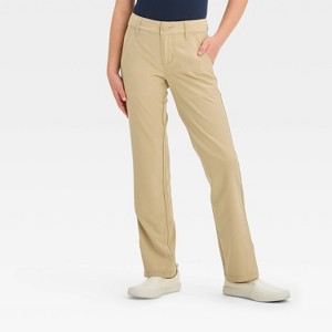 Girls' Quick Dry Straight Fit Uniform Pants - Cat & Jack™ - 1 of 3
