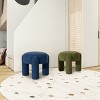 Kumasinova 20.5" Round Ottoman Stool,Soft Boucle Upholstered Footrest Ottoman for Living Room,Cozy 3-Legged Stool with High Density Foam Filling - 3 of 4