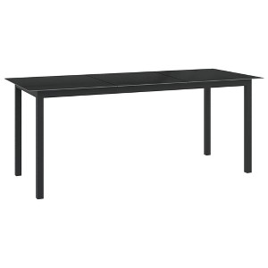 vidaXL Garden Table Black Aluminum Large Durable Garden Table - 1 of 4