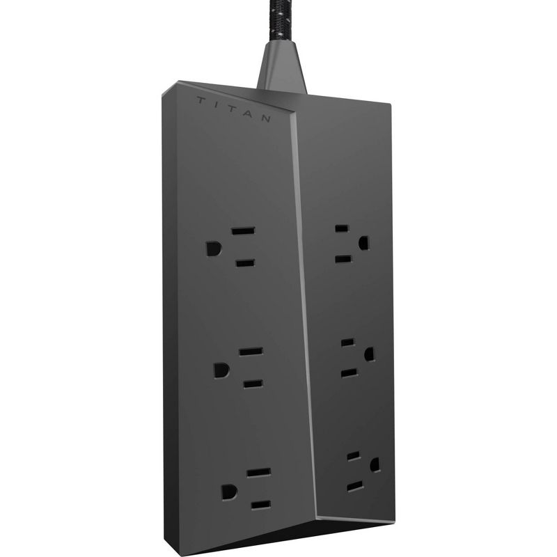 Titan 6-Outlet Surge Protector with LED 1080J 4ft Braided Cord, 3 of 8