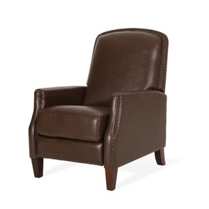 Lyngins Modern PU Leather Recliner Chair with Rivets & Footrest,Single Sofa Accent Chair for Living Room,Bedroom - 1 of 4
