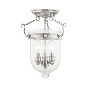 Livex Lighting Jefferson 3 - Light Flush Mount in  Polished Nickel - 1 of 1