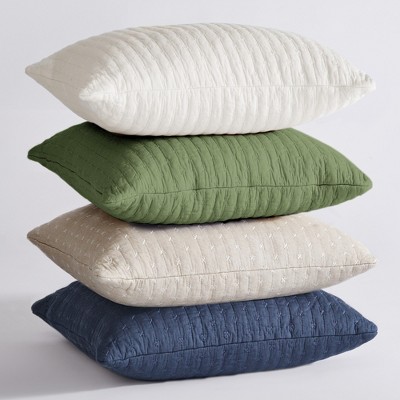 Forest Green Embroidered Square Pillow 18x18