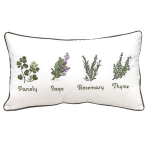 RightSide Designs Herb Garden-Parsley Sage Rosemary Thyme Indoor/Outdoor Lumbar Throw Pillow - 1 of 4