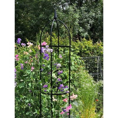 78.5" Black Powder-Coated Steel Garden Obelisk