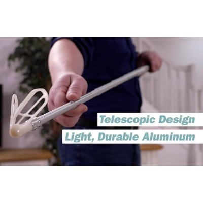 Telescoping Rod with Grabber for Ceiling Fan Chains, 3-Foot, Silver and Black