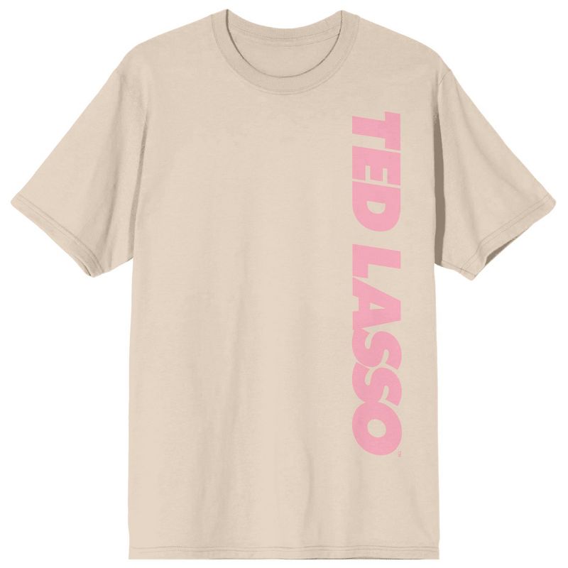 Ted Lasso TV Series Classic Pink Logo Juniors Beige T-shirt, 1 of 4