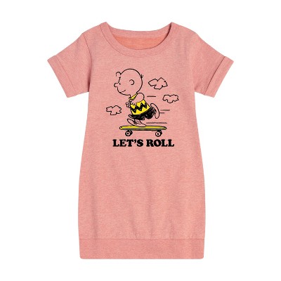 - Peanuts - Let's Roll Graphic Short Sleeve Fleece Dress