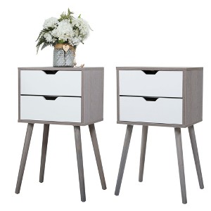 NicBex Nightstand with 2 Drawers,Set of 2 Side Table with Storage Space and Free Handle Design,Bedside Table for Bedroom,Living Room - 1 of 4