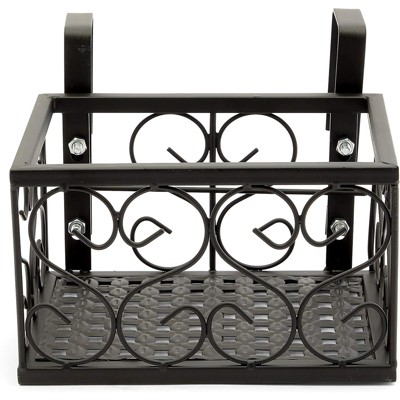 Black Metal Hanging Planter Set for Balcony and Patio
