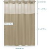LunaLulinlk No Hook Fabric Shower Curtain with Snap Lining - 4 of 4