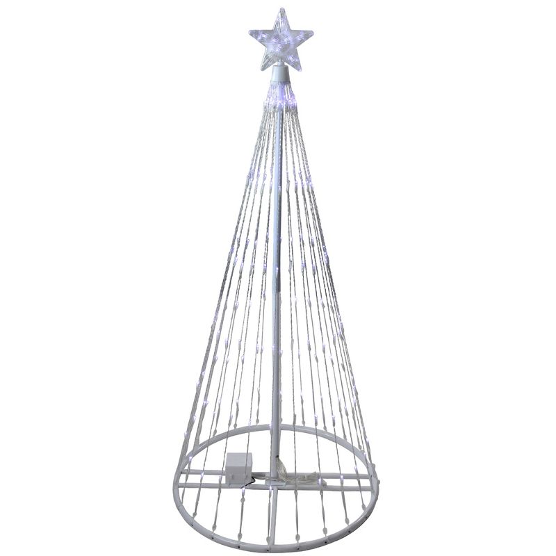 Northlight 4' Prelit Artificial Christmas Tree LED Light Show Cone Outdoor Decoration - White Light, 1 of 6
