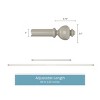 Hastings Home 1-Inch Curtain Rod, Decorative Modern Urn Finials and Hardware, for Home Decor in Bedroom and Kitchen, 66-120-inch, Gray - 2 of 4