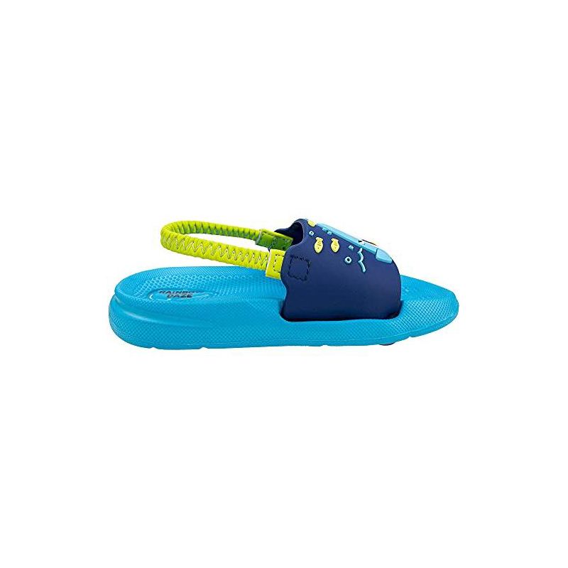 Rainbow Daze Slide Sandal, Mermaid/Shark/Unicorn Molded Slides With Elastic Back Strap, Toddler Size 5-12, Purple/Blue/Pink, 4 of 8
