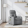 vidaXL Light Gray Fabric Massage Recliner - Manual Recline Armchair for Elderly, 6-Point Vibration - 2 of 4