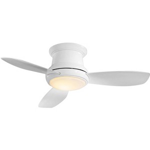 52" Minka Aire Modern Hugger Indoor Ceiling Fan with LED Light Remote Control White Opal Glass for Living Room Kitchen Bedroom - 1 of 4