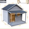 VisioGear Large Balcony Doghouse with Large Terrace, Weatherproof Large Dog House, Grey, 44.2"*44.6"*44.6" - 3 of 4