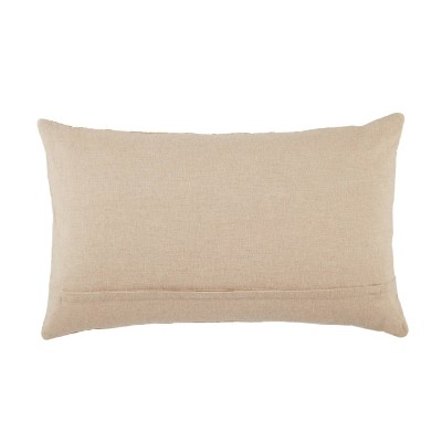 18"x6" Embroidered Chevron Cotton Velvet Lumbar Pillow in Mustard