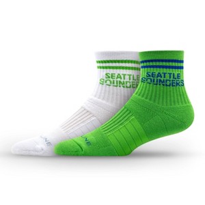 MLS Seattle Sounders FC Half Calf Knit 2pk Socks: Cushioned Crew Socks - 1 of 3