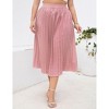 Coolmee Womens Plus Size Maxi Skirt Long Shirring Pleated Skirts Elastic High Waisted A Line Skirts - 4 of 4
