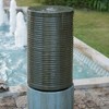 Gulches 44" Tall Large Round Green Ribbed Tower Water Fountain, Verge Bronze, Cement Outdoor Bird Feeder,Bath Fountain - 2 of 4