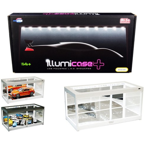 White Case Illumicase+ With Led Lights & Mirror Base For 1/64 1/43 1/32 1/24 1/18 Scale Models By Illumibox : Target