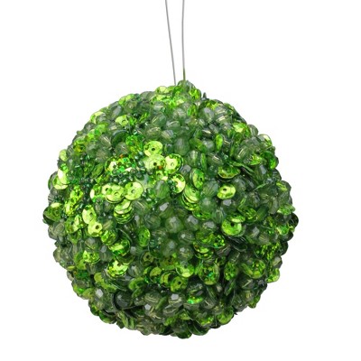 Vickerman 2-Finish Green Shatterproof Christmas Ball Ornament 3.5" (90mm)