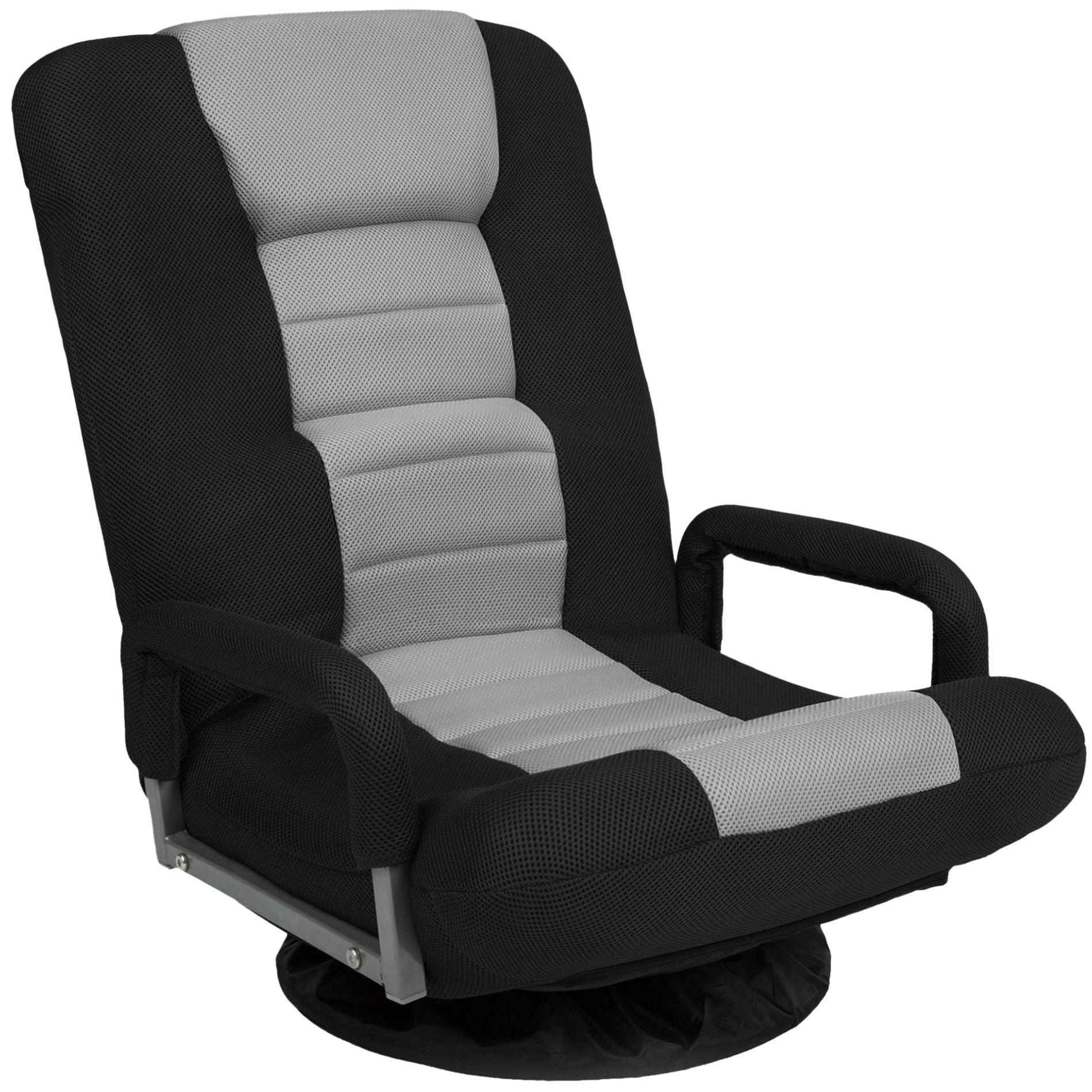 Best Choice Products 360-Degree Swivel Gaming Floor Chair w/ Armrest Handles, Foldable Adjustable Back