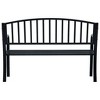 vidaXL Outdoor Patio Bench Park Outdoor Garden Bench for Yard Porch Steel - Black - 4 of 4