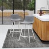 LeisureMod Elland Leather Bar Stool – Modern Counter Height Stool with White Stainless Steel Legs for Kitchen Island or Home Bar Set of 2 - 2 of 4