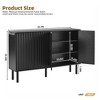 Minimalist 5-Legged Shoe Cabinet, Cream Fluted Door Sideboard, 4-Door Storage with Adjustable Shelves for Living Room - 3 of 3