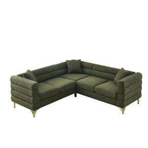 NicBex L-Shaped Teddy Sectional Sofa,5-Seat Corner Sofas with 3 Pillows for Living Room,Apartment,Office - 1 of 4