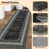 Washable Area Rug Modern Geometric Bordered Rug Low Pile Non Slip Floor Carpet, Soft Non Shedding Thin Rug, Distressed Rug for Bedroom Living Room - 4 of 4