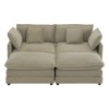 NicBex Couches for Living Room 75.6" Modular Sectional Sofa Modern L-Shape Corduroy Upholstered Sofa Couch with Side Storage Pockets, Brown - 4 of 4