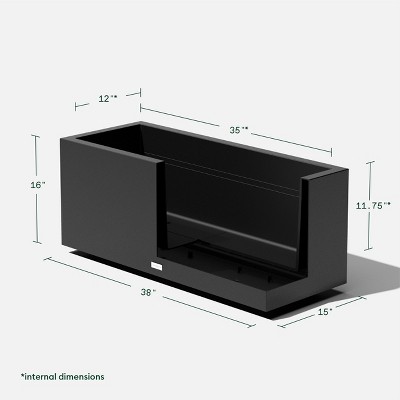 Black Rectangular Plastic Long Box Planter