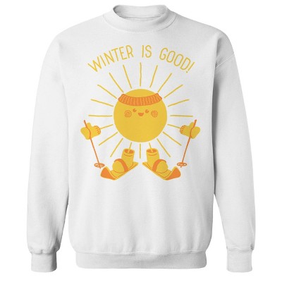 Rerun Island Men's Winter Is Good Long Sleeve Graphic Cotton Sweatshirt