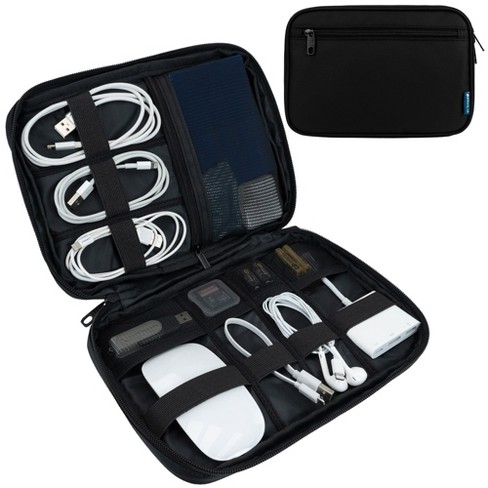 Mini Travel Bag Organizer with 2 Zippered Closure Pouches & 8