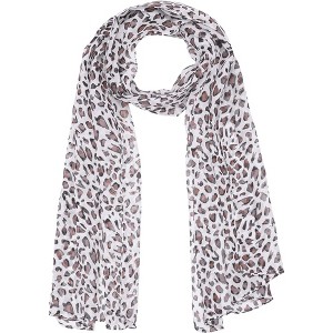 INSPIRE CHIC Women's Leopard Printed Chiffon Square/Long Lightweight Soft Sheer Neck Scarves 1Pc - 1 of 4