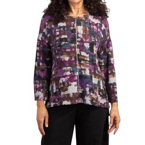 Women's Rib Trim 3/4 Sleeve Boxy Crew Sweater - habitat - 1 of 4